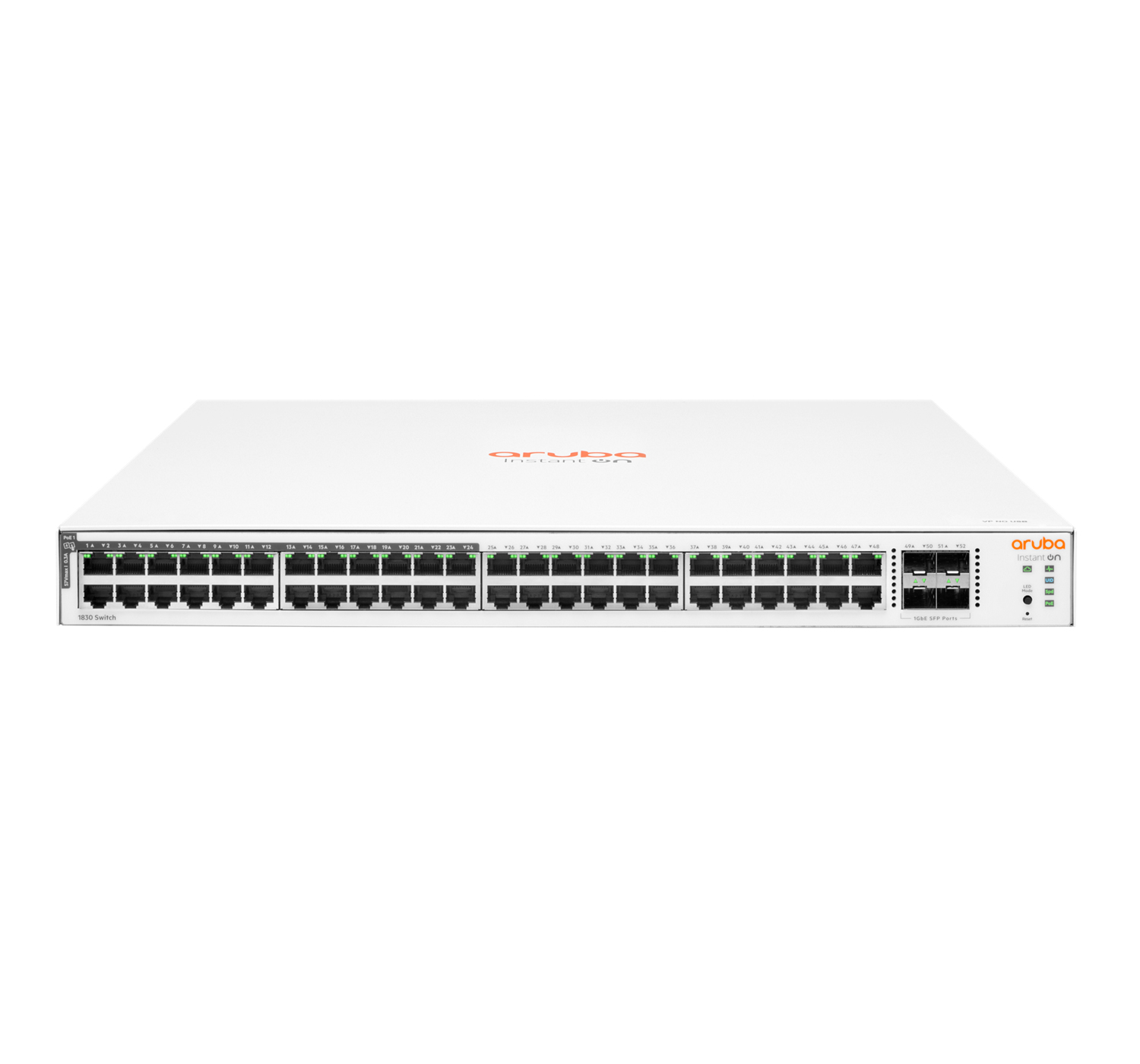 HPE Aruba Networking Aruba Instant On 1830 48G 24p Class4 PoE 4SFP 370W Gestito L2 Gigabit Ethernet (10/100/1000) Supporto Power over Ethernet (PoE) 1U