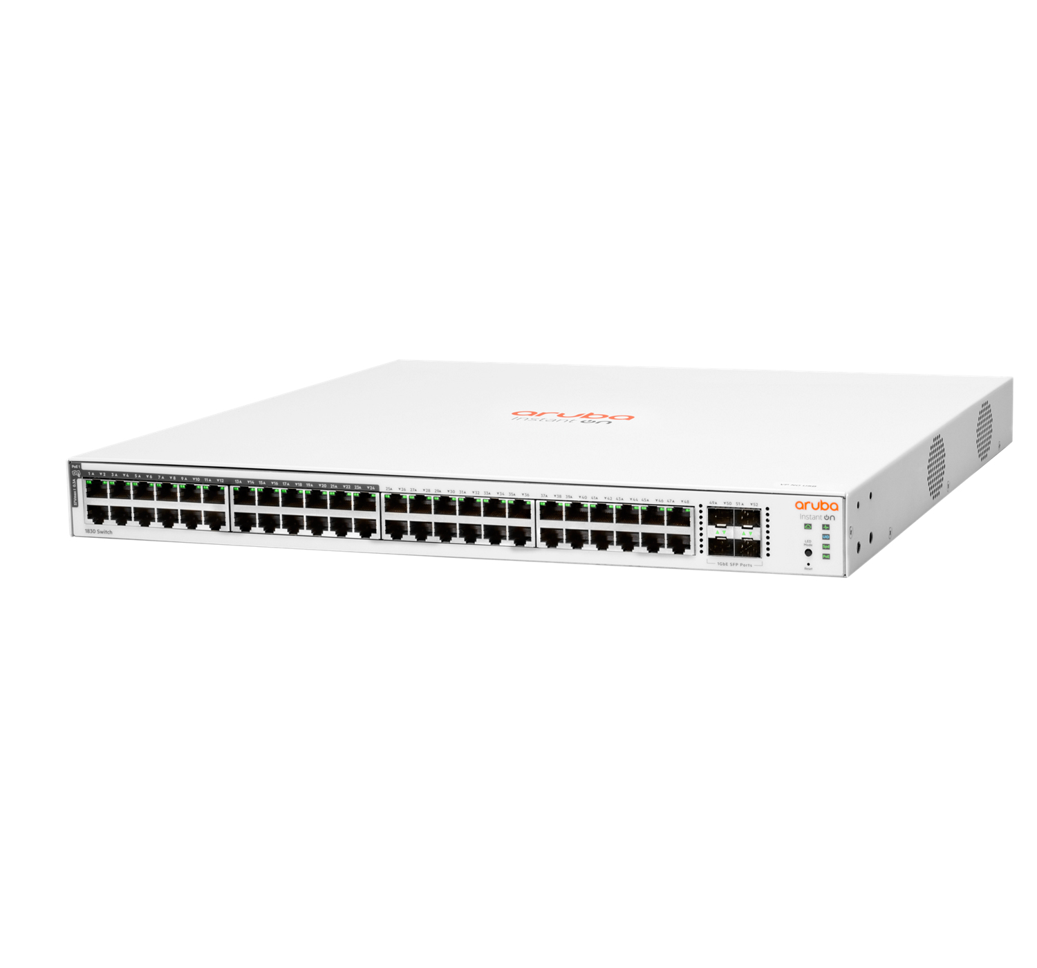 HPE Aruba Networking Aruba Instant On 1830 48G 24p Class4 PoE 4SFP 370W Gestito L2 Gigabit Ethernet (10/100/1000) Supporto Power over Ethernet (PoE) 1U