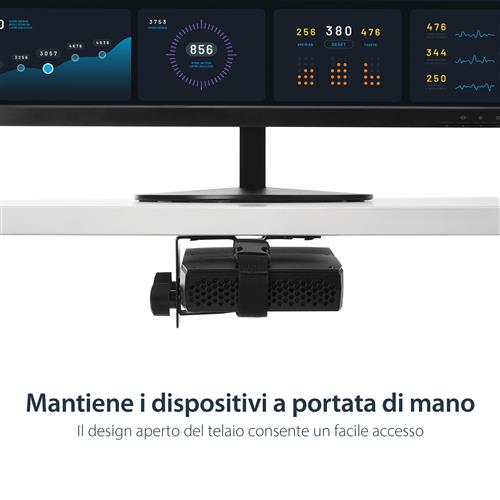 StarTech.com ACCSMNT supporto per CPU Supporto per CPU montata su supporto monitor Nero