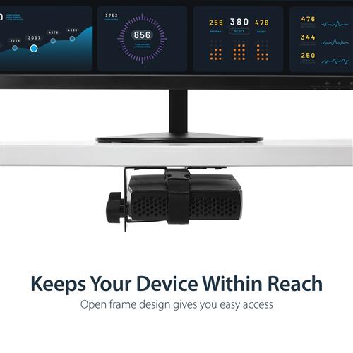 StarTech.com ACCSMNT supporto per CPU Supporto per CPU montata su supporto monitor Nero