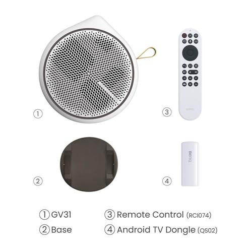 BenQ GV31 Proiettore a raggio standard 300 ANSI lumen DLP 1080p (1920x1080) Bianco