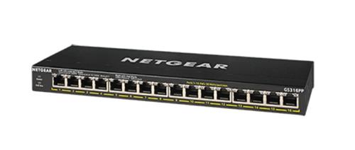 NETGEAR GS316PP Non gestito Gigabit Ethernet (10/100/1000) Supporto Power over Ethernet (PoE) Nero