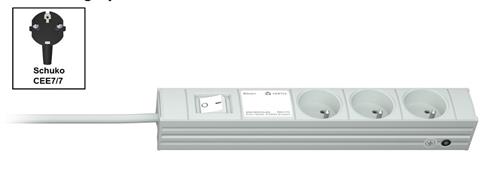 DI-STRIP F COMPACT 3SOCKETS +SWITCH