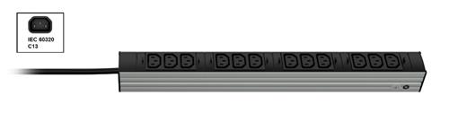 Vertiv Knürr PDU DI-STRIP, Basic, 0U/1U, ingresso IEC 60320 C13 230V 10A, uscite (12) C13
