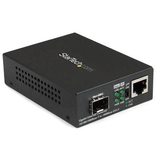 StarTech.com MCM1110SFP convertitore multimediale di rete 1000 Mbit/s Modalità multipla, Modalità singola Nero