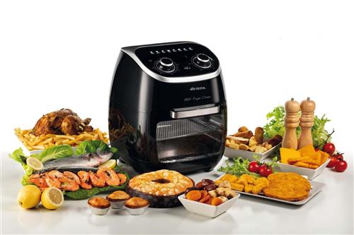Ariete 4619 Airy Fryer Oven - Friggitrice ad Aria e Forno Elettrico con Girarrosto - Cestello Rotante - Essiccatore - 2000 Watt - 11 Litri - Nero