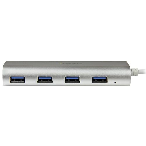 StarTech.com ST43004UA hub di interfaccia USB 3.2 Gen 1 (3.1 Gen 1) Type-A 5000 Mbit/s Argento, Bianco