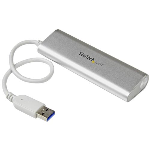 StarTech.com ST43004UA hub di interfaccia USB 3.2 Gen 1 (3.1 Gen 1) Type-A 5000 Mbit/s Argento, Bianco