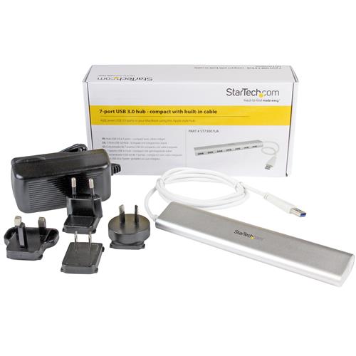 StarTech.com ST73007UA hub di interfaccia USB 3.2 Gen 1 (3.1 Gen 1) Type-A 5000 Mbit/s Argento, Bianco