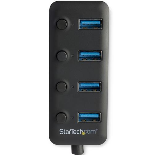 StarTech.com HB30A4AIB hub di interfaccia USB 3.2 Gen 1 (3.1 Gen 1) Type-A 5000 Mbit/s Nero