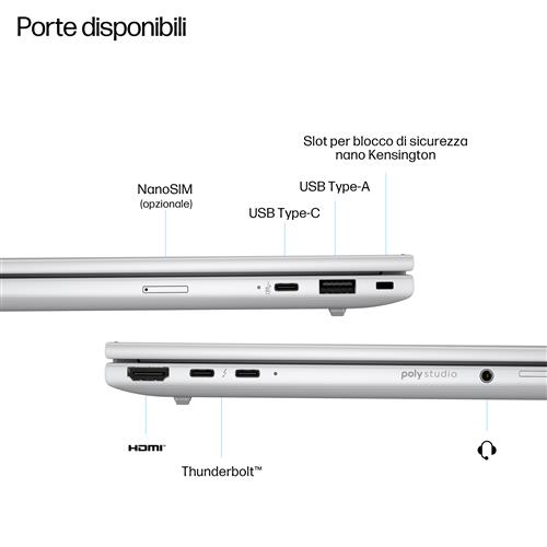 HP EliteBook 8 G1i 14 inch Notebook AI PC Wolf Pro Security Edition Intel Core Ultra 5 225U Computer portatile 35,6 cm (14