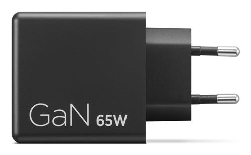 DUAL USB-C 65W GAN CHARGER BLAC EU