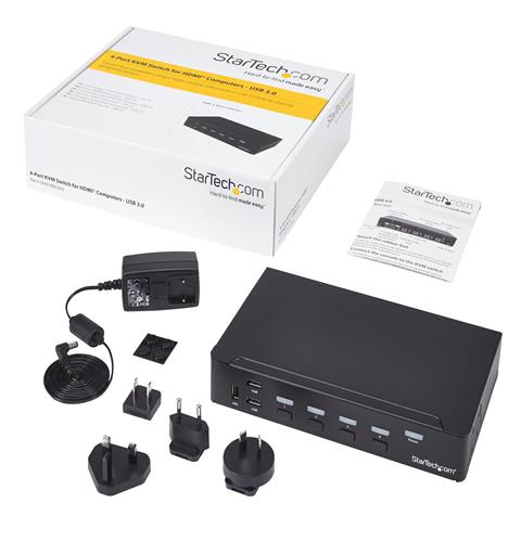 StarTech.com SV431HDU3A2 switch per keyboard-video-mouse (kvm) Montaggio rack Nero
