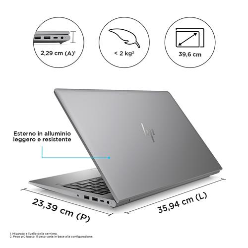 HP ZBook Power G10 AMD Ryzen 9 PRO 7940HS Workstation mobile 39,6 cm (15.6) Full HD 32 GB DDR5-SDRAM 1 TB SSD NVIDIA RTX 2000 Ada Wi-Fi 6E (802.11ax) Windows 11 Pro Argento