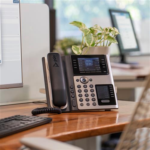POLY Edge E400 IP Phone and PoE-enabled telefono IP Nero 8 linee IPS
