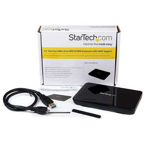 StarTech.com S2510BPU33 contenitore di unità di archiviazione Box esterno HDD/SSD Nero 2.5