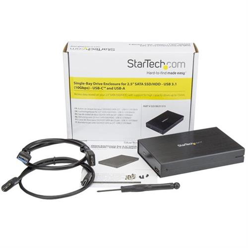 StarTech.com S251BU31315 contenitore di unità di archiviazione Box esterno HDD/SSD Nero 2.5
