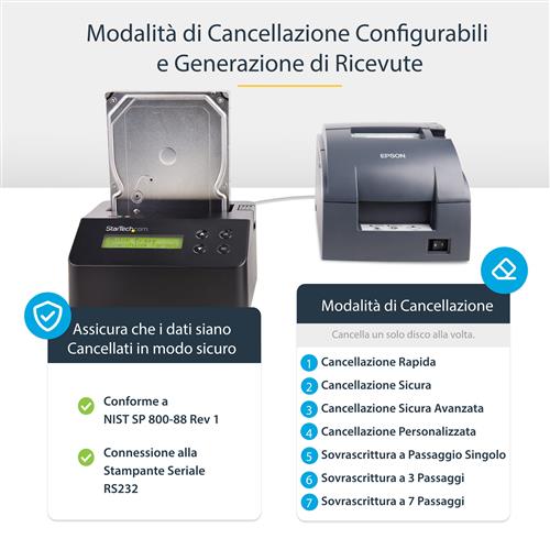 StarTech.com SDOCK1EU3P2 duplicatore multimediale Duplicatore HDD/SSD Nero 1 copie