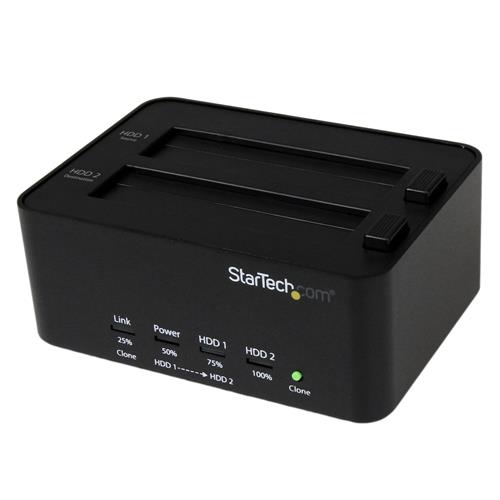 StarTech.com SATDOCK2REU3 duplicatore multimediale Duplicatore HDD/SSD Nero 1 copie