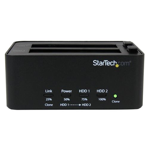 StarTech.com SATDOCK2REU3 duplicatore multimediale Duplicatore HDD/SSD Nero 1 copie
