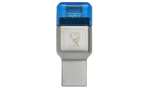 Kingston Technology MobileLite Duo 3C lettore di schede USB 3.2 Gen 1 (3.1 Gen 1) Type-A/Type-C Blu, Argento