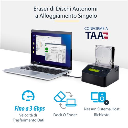 StarTech.com SDOCK1EU3P parte e accessorio per dispositivi di archiviazione dati Gomma per dischi