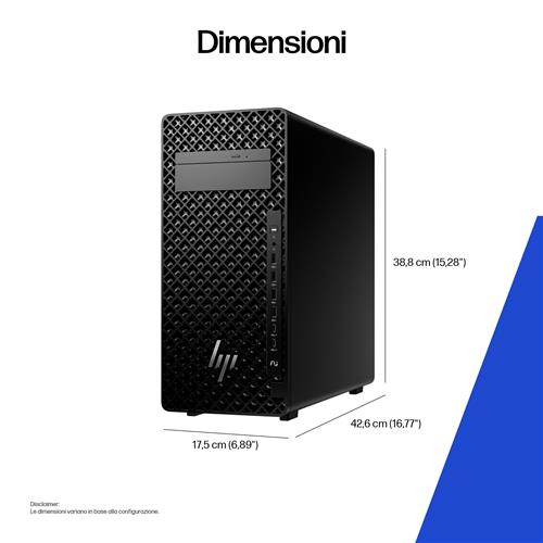 HP Z2 Tower G1i Wolf Pro Security Edition Intel Core Ultra 7 265K 32 GB DDR5-SDRAM 1 TB SSD NVIDIA RTX PRO 4000 Blackwell Windows 11 Pro Stazione di lavoro AI Workstation, AI PC Nero