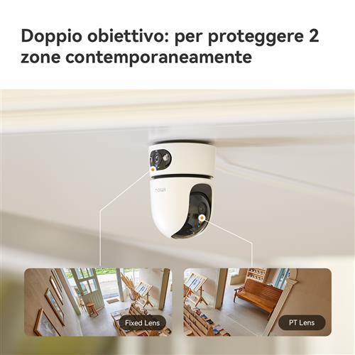Imou Ranger DUAL 6MP (3MP+3MP) Telecamera WiFi da Interno, motorizzata con Doppia Lente, Rilevamento Umano, Smart tracking, Visione Notturna a Colori