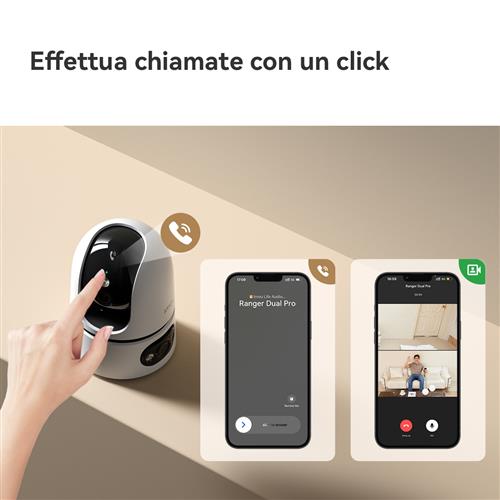 Imou Ranger DUAL 6MP (3MP+3MP) Telecamera WiFi da Interno, motorizzata con Doppia Lente, Rilevamento Umano, Smart tracking, Visione Notturna a Colori