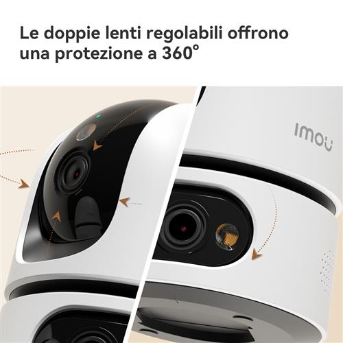 Imou Ranger DUAL 6MP (3MP+3MP) Telecamera WiFi da Interno, motorizzata con Doppia Lente, Rilevamento Umano, Smart tracking, Visione Notturna a Colori