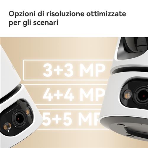 Imou Ranger DUAL 6MP (3MP+3MP) Telecamera WiFi da Interno, motorizzata con Doppia Lente, Rilevamento Umano, Smart tracking, Visione Notturna a Colori