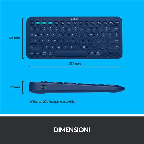 K380 KEYBOARD BLUE MULTI-DEVICEBLUETOOTH(ITALIAN)