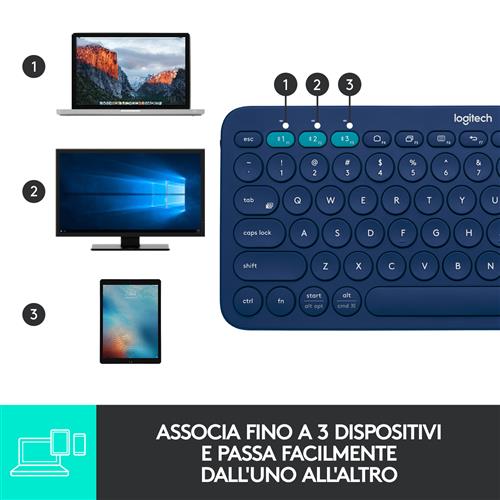 K380 KEYBOARD BLUE MULTI-DEVICEBLUETOOTH(ITALIAN)