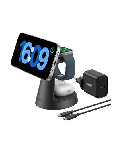 MAGGO WIRELESSCHARGE ST +CABLE 15W 3-IN-1 DOCKSTAND CABLE+CHARG