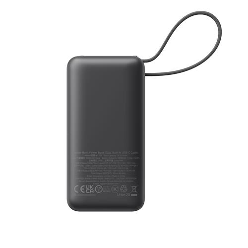 NANO POWERBANK 30W USB-C CABLE BLACK