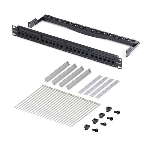 PATCH PANEL PASSANTE 24 PT 1U CON ACCOPPIATORI IN LINEA RJ45