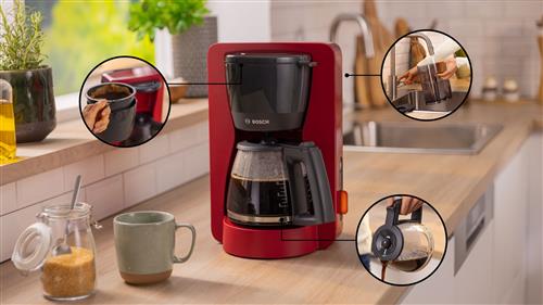 Bosch TKA3M134 Macchina da caffè americana MyMoment Rosso