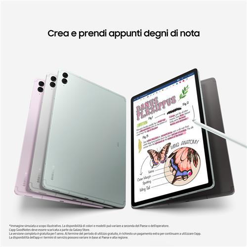 Samsung Galaxy Tab S9 FE+ Tablet Android 12.4 Pollici TFT LCD PLS 5G RAM 8 GB 128 GB Tablet Android 13 Gray