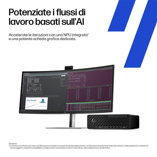 HP Z2 SFF G1i Workstation Desktop PC Wolf Pro Security Edition Intel Core Ultra 7 265 32 GB DDR5-SDRAM NVIDIA RTX A1000 Windows 11 Pro Stazione di lavoro AI Workstation, AI PC