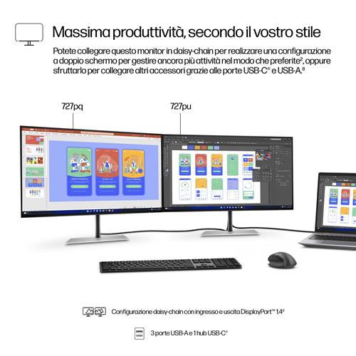 HP Series 7 Pro Monitor serie 7 Pro QHD da 27'' - 727pq