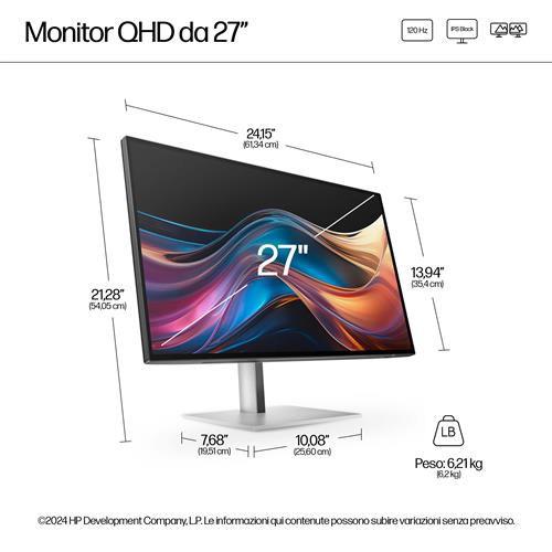 HP Series 7 Pro Monitor serie 7 Pro QHD da 27'' - 727pq