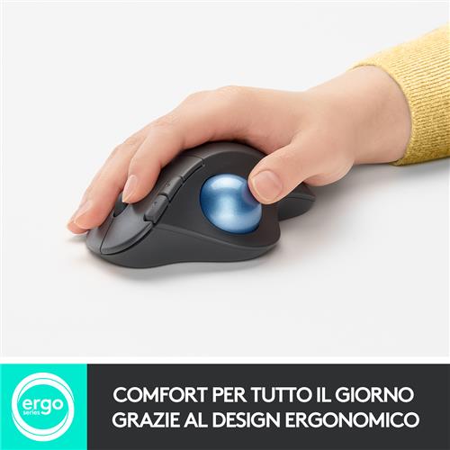 Logitech Ergo M575 mouse Ufficio Mano destra RF senza fili + Bluetooth 2000 DPI