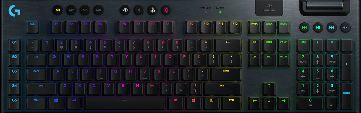 Logitech G Logitech G915 LIGHTSPEED Tastiera Gaming Meccanica Wireless, Profilo Ribassato, GL-Tactile Switches, LIGHTSYNC RGB, Design Sottile, +30 ore di Durata della Batteria, QWERTY IT Layout, Nero