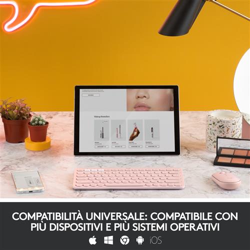 Logitech K380 Multi-Device tastiera Universale QWERTY Italiano Rosa