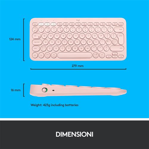Logitech K380 Multi-Device tastiera Universale QWERTY Italiano Rosa