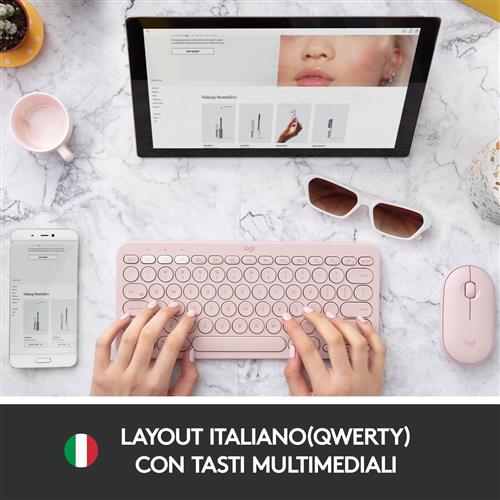 Logitech K380 Multi-Device tastiera Universale QWERTY Italiano Rosa