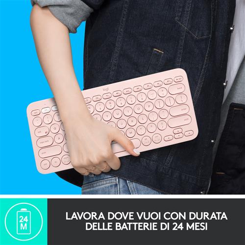 Logitech K380 Multi-Device tastiera Universale QWERTY Italiano Rosa