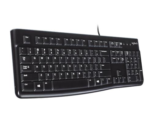 Logitech K120 Corded Keyboard tastiera Ufficio USB QWERTY Inglese UK Nero