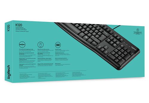 Logitech Keyboard K120 for Business tastiera Ufficio USB QWERTY US International Nero