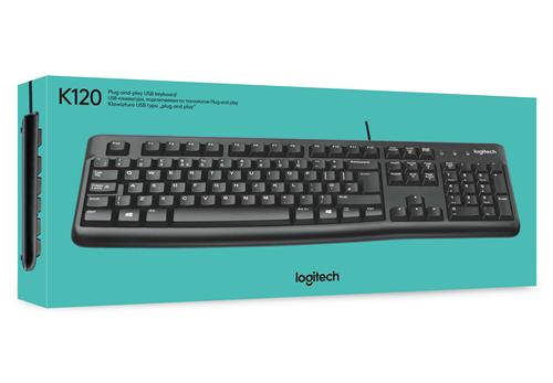 Logitech Keyboard K120 for Business tastiera Ufficio USB QWERTY US International Nero